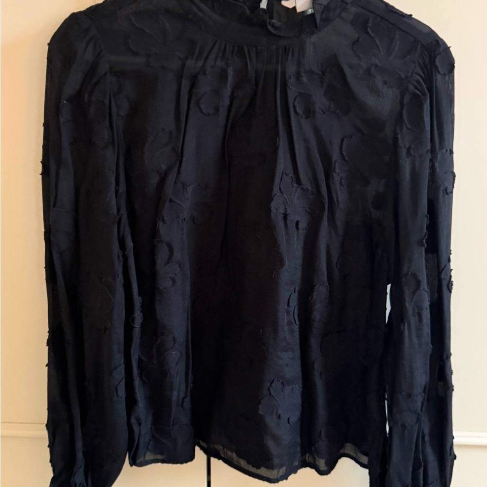 H&M Black Textured Blouse